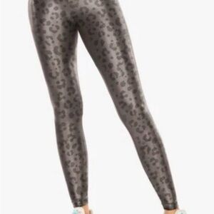 Koral Charcoal Leopard Print Leggings size Medium